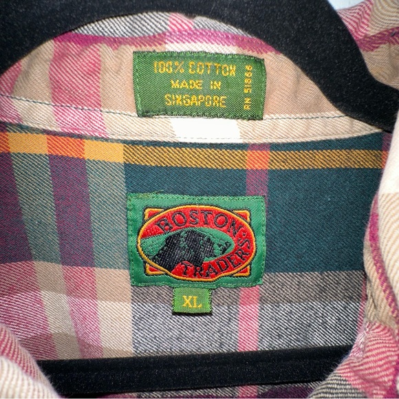 Men's Boston Traders Cotton Plaid Button Down Shirt - XL - Picture 3 of 6